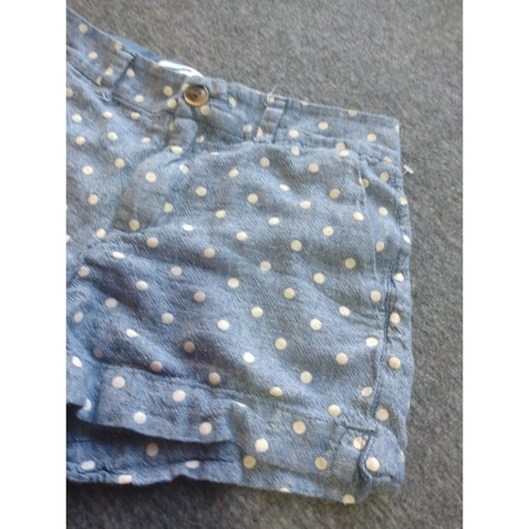 Old Navy Shorts Womens Sz 2 Blue Linen Shorties Polka Dot Everyday Short Shortys - Picture 2 of 12